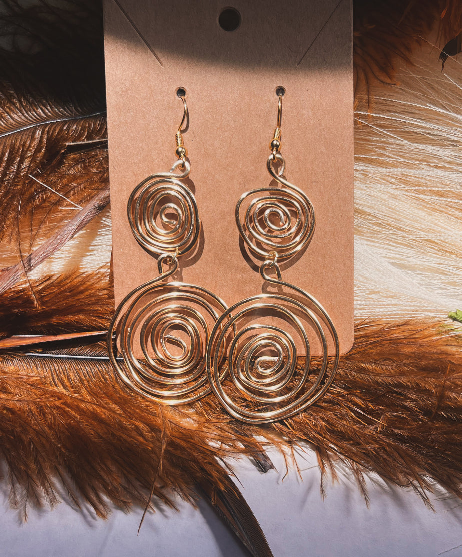 Golden Double Spiral Dangle’s