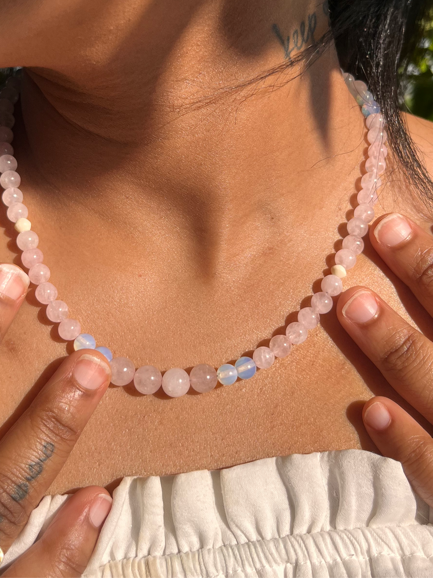 Rose Quartz & Opal Necklace