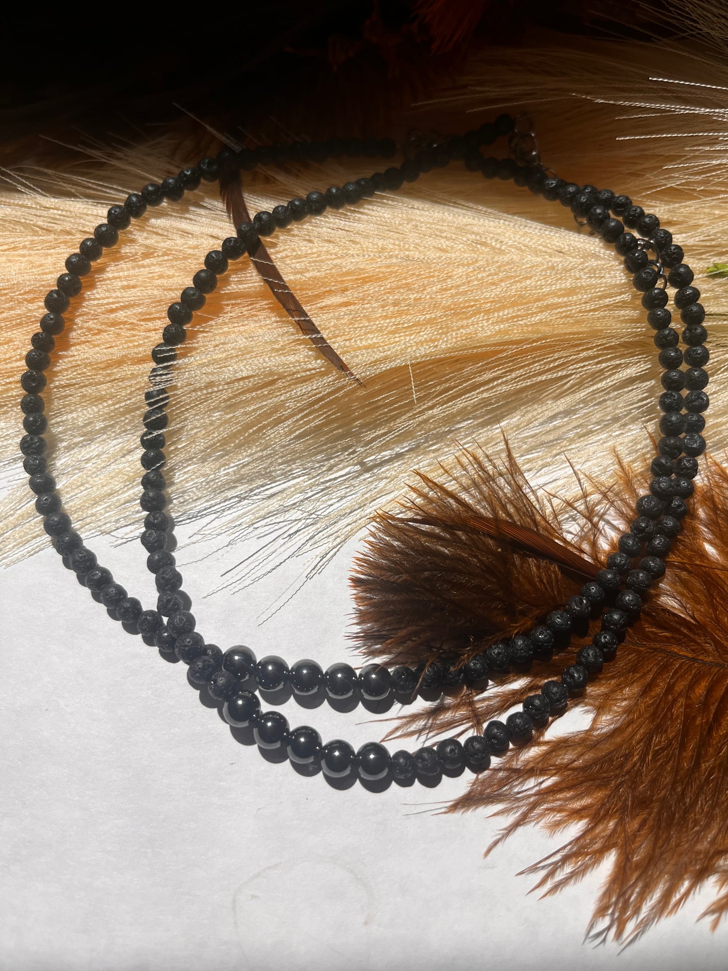 Lava Hematite Protection Necklace