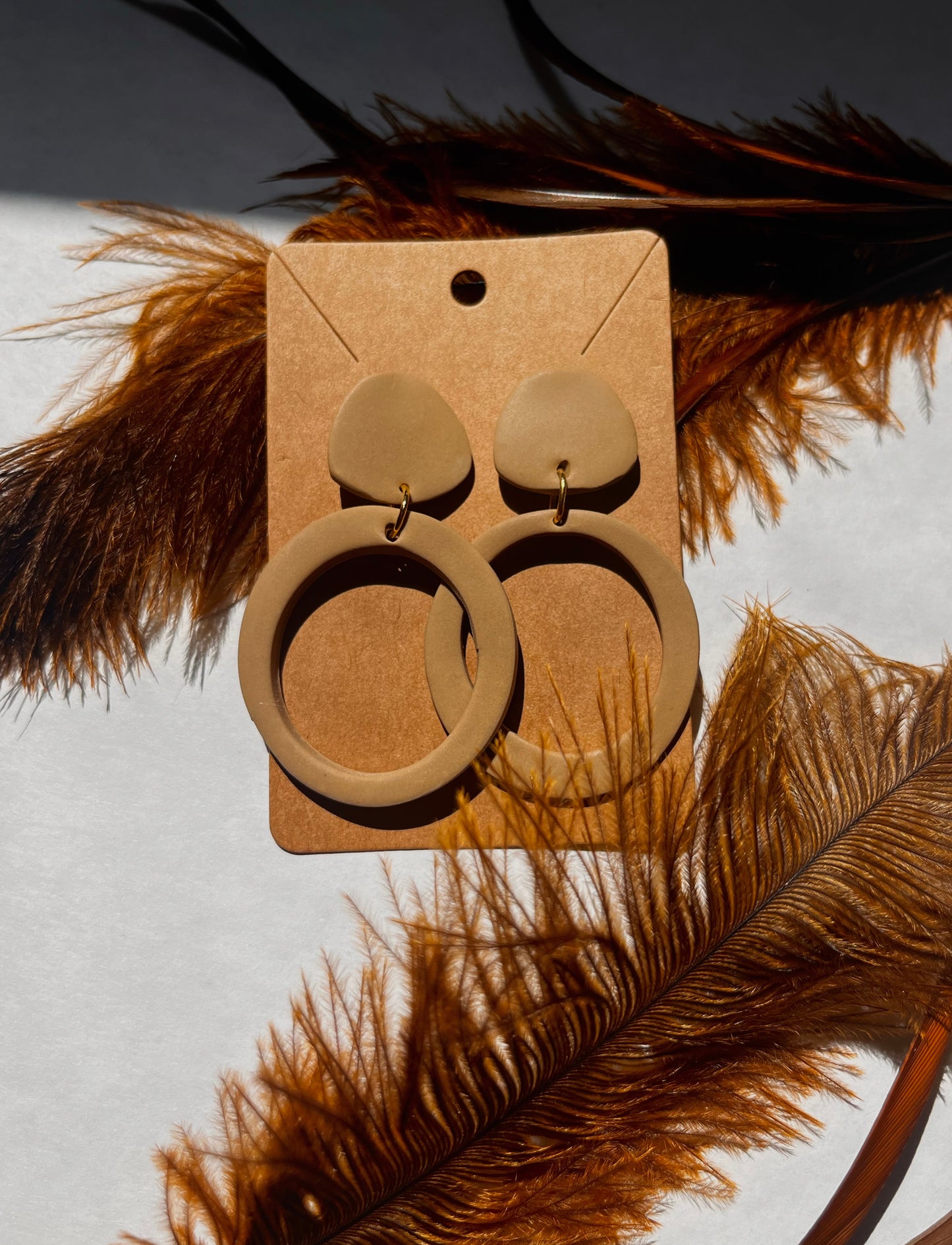 Latte’ Round Dangle Hoops