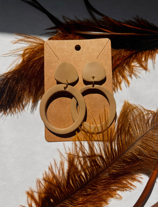 Latte’ Round Dangle Hoops