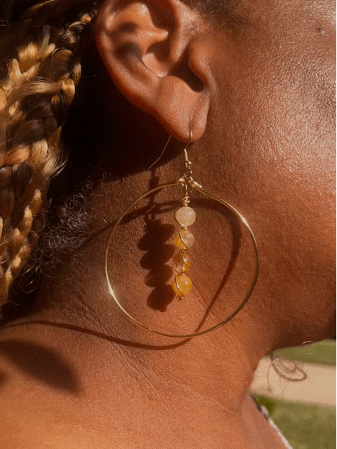 Golden Healer Quartz Hoops
