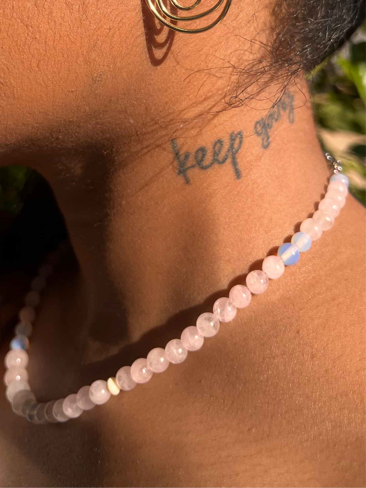 Rose Quartz & Opal Necklace