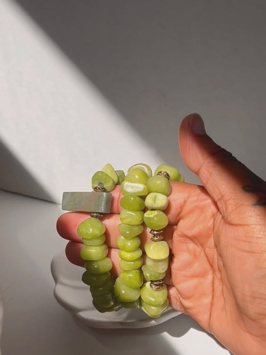 “Gratitude” Chipped Jade Stack